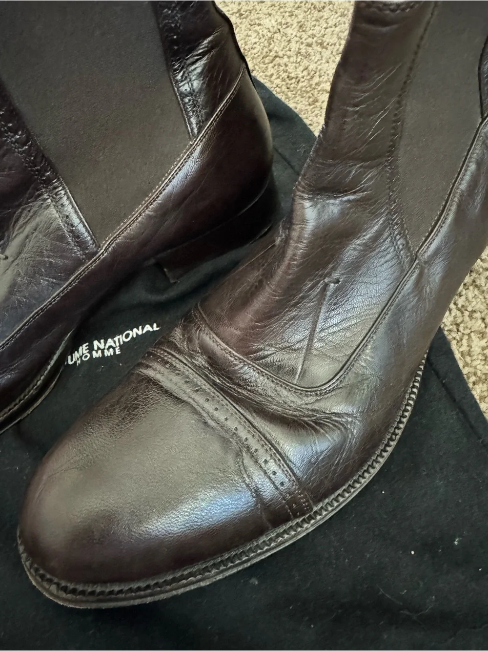 CoSTUME NATIONAL Men's Brown Leather Chelsea Boots Size 10